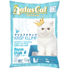 Aatas Cat Krisp Klump Premium Clumping Paper Cat Litter Aqua Blue 7L